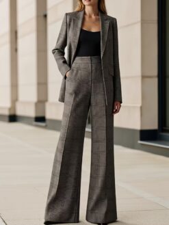 Women’s Plaid Tailored Suit Set